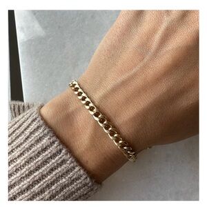 14k Gold Cuban Chain Bracelet